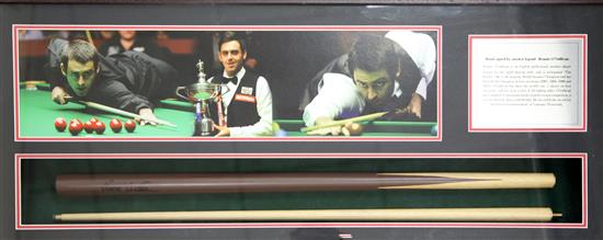 A Ronnie OSullivan signed snooker cue presentation case, overall 15 x 35.5in.
